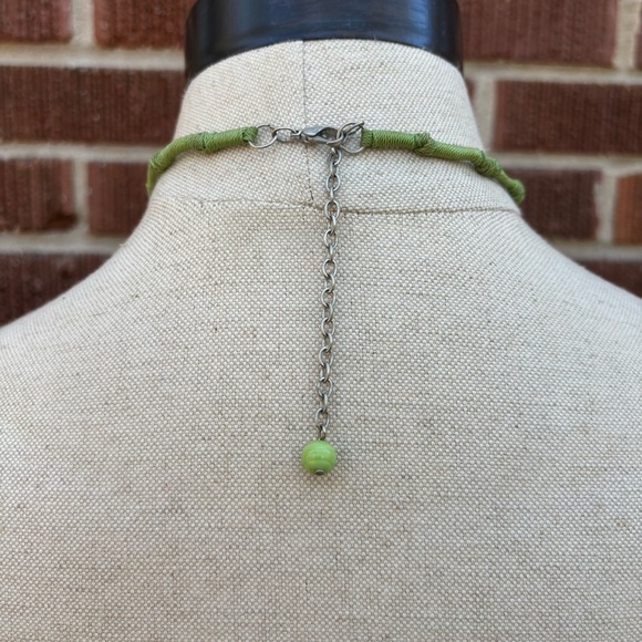 Vintage Light Green Knotted Glass Bead 3 Strand Necklace 20” plus one more - Picture 3 of 6